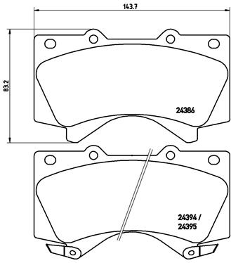 Set placute frana,frana disc P 83 107 BREMBO