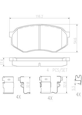Set placute frana,frana disc P83122N BREMBO