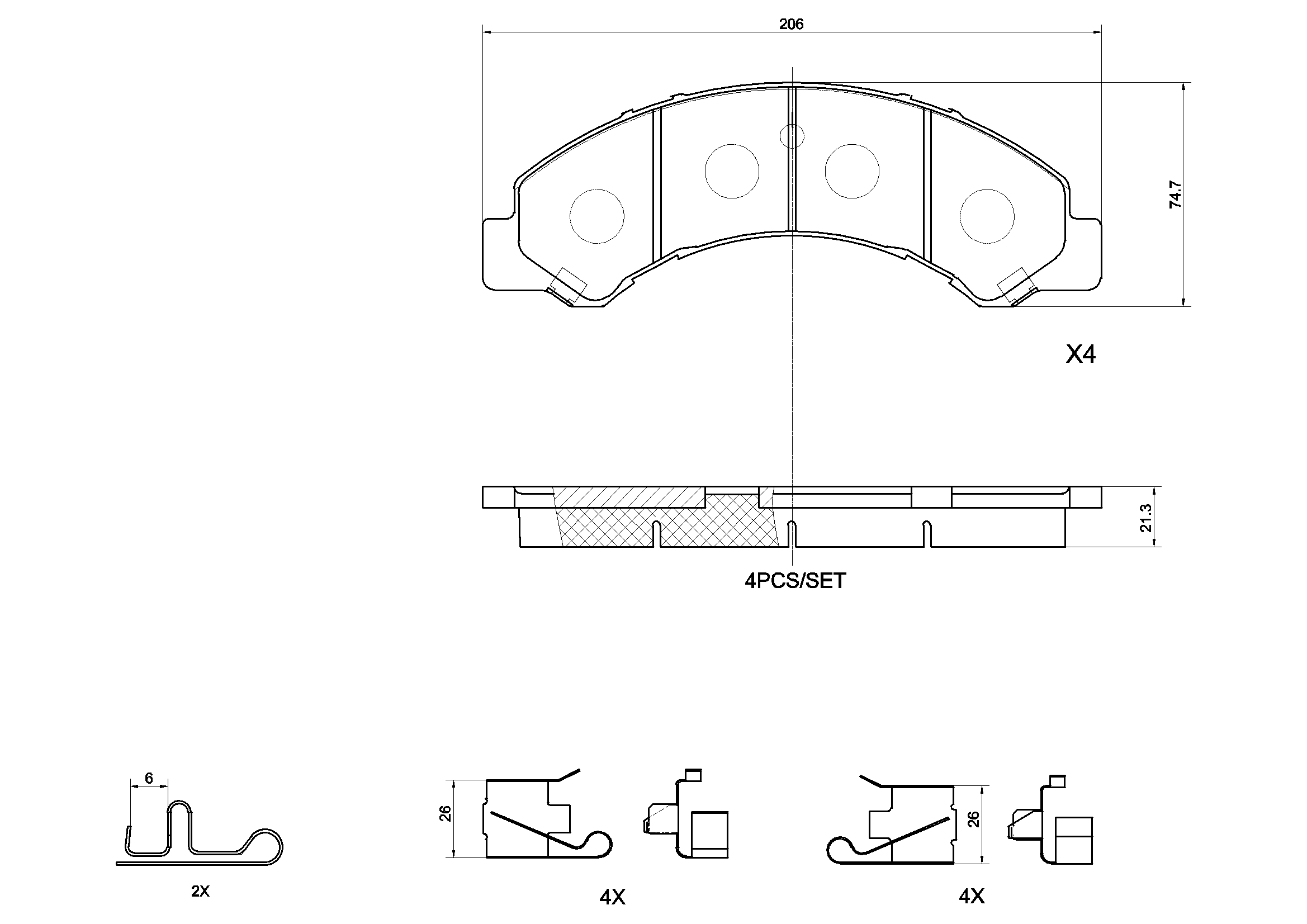 Set placute frana,frana disc P 83 195 BREMBO