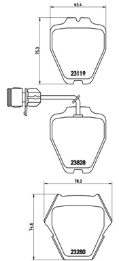 set placute frana,frana disc P 85 054 BREMBO