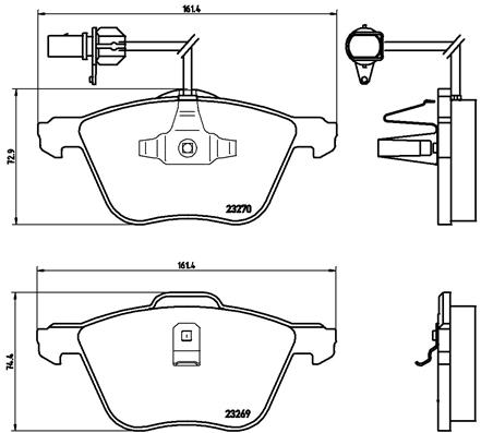 Set placute frana,frana disc P 85 061 BREMBO