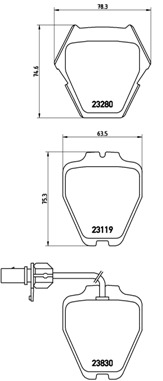 Set placute frana,frana disc P 85 067 BREMBO