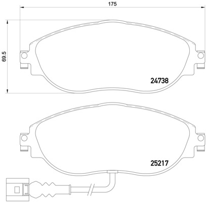 Set placute frana,frana disc P 85 131 BREMBO