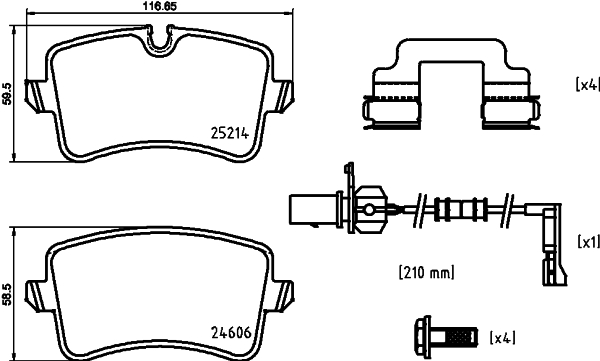 Set placute frana,frana disc P 85 150 BREMBO