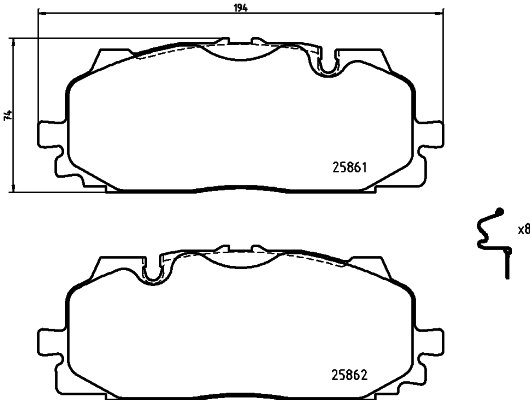 Set placute frana,frana disc P 85 165 BREMBO