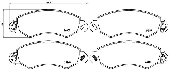 set placute frana,frana disc P B1 002 BREMBO