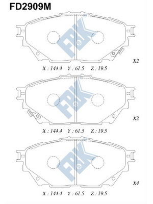 Set placute frana,frana disc FD2909M FBK