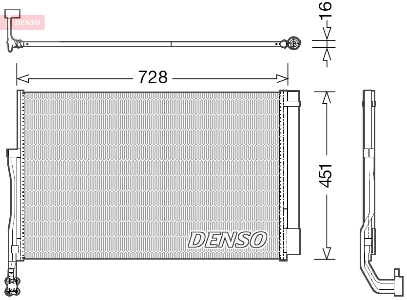 Condensator, climatizare DCN02007 DENSO
