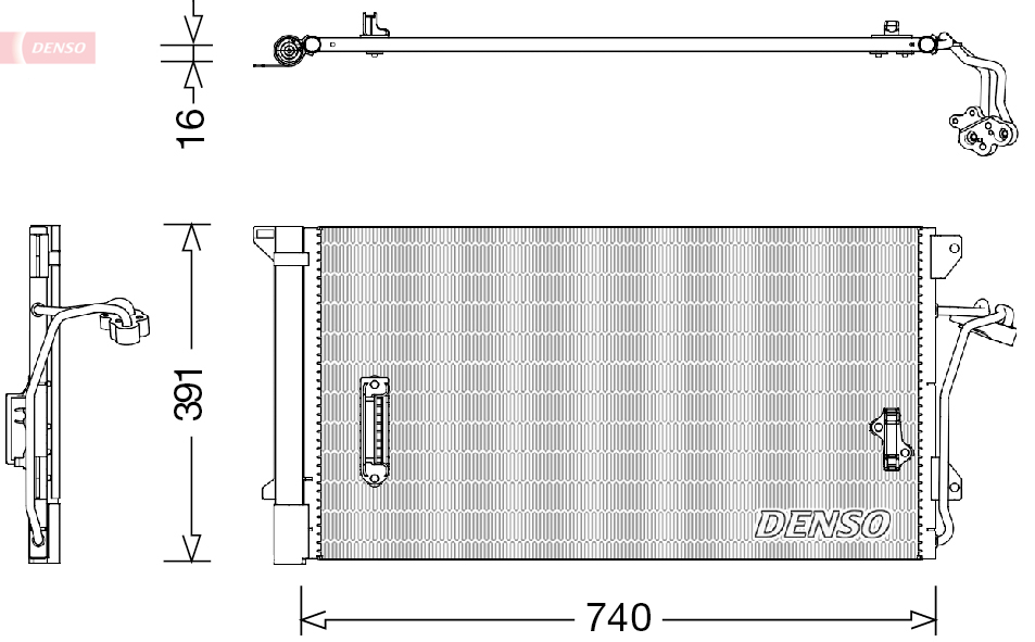 Condensator, climatizare DCN02027 DENSO