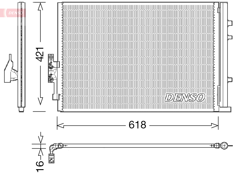 Condensator, climatizare DCN05016 DENSO