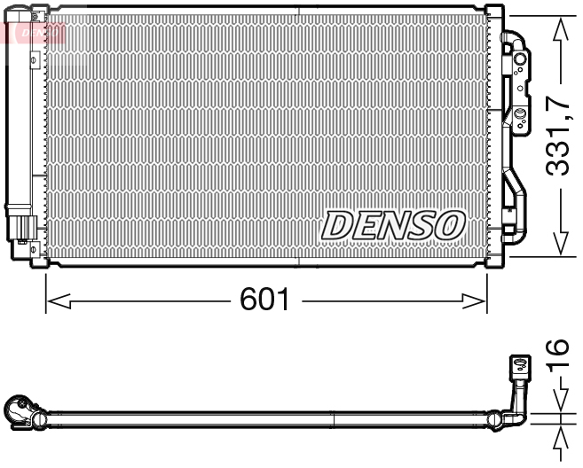 Condensator, climatizare DCN05033 DENSO