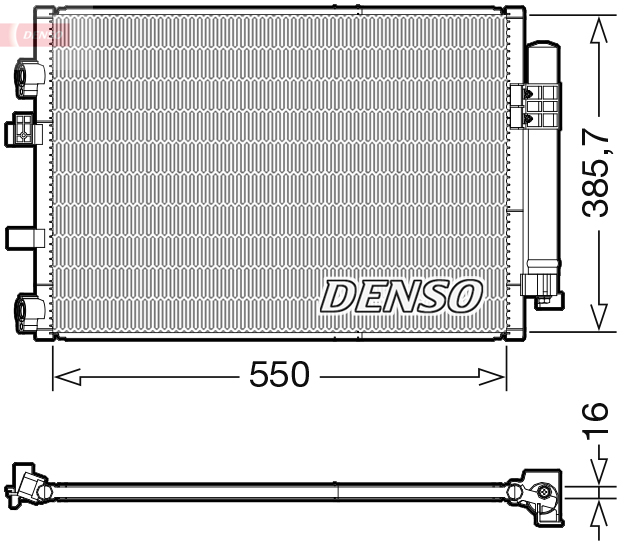 Condensator, climatizare DCN10044 DENSO