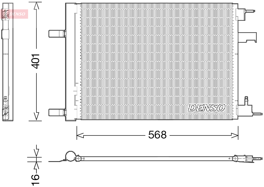 Condensator, climatizare DCN20008 DENSO