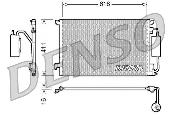 Condensator, climatizare DCN20028 DENSO