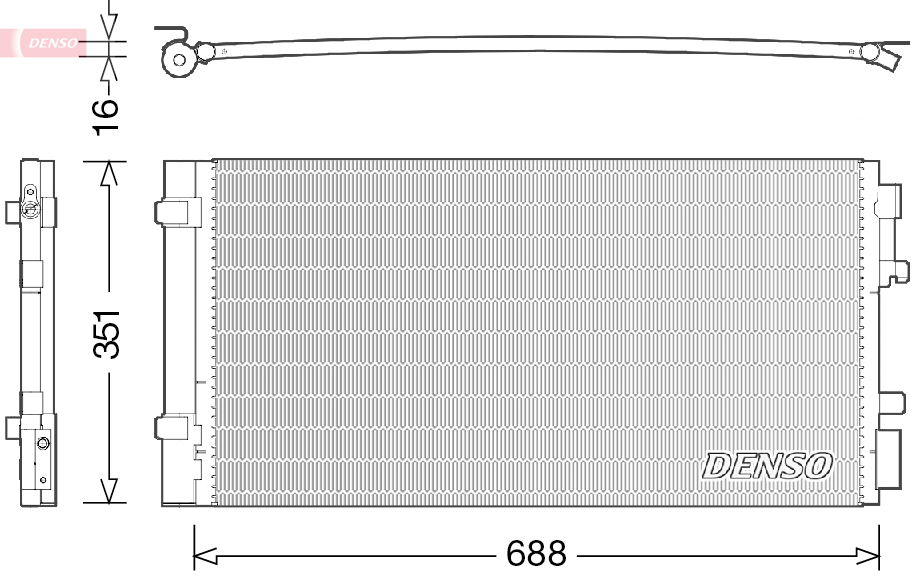 Condensator, climatizare DCN23034 DENSO