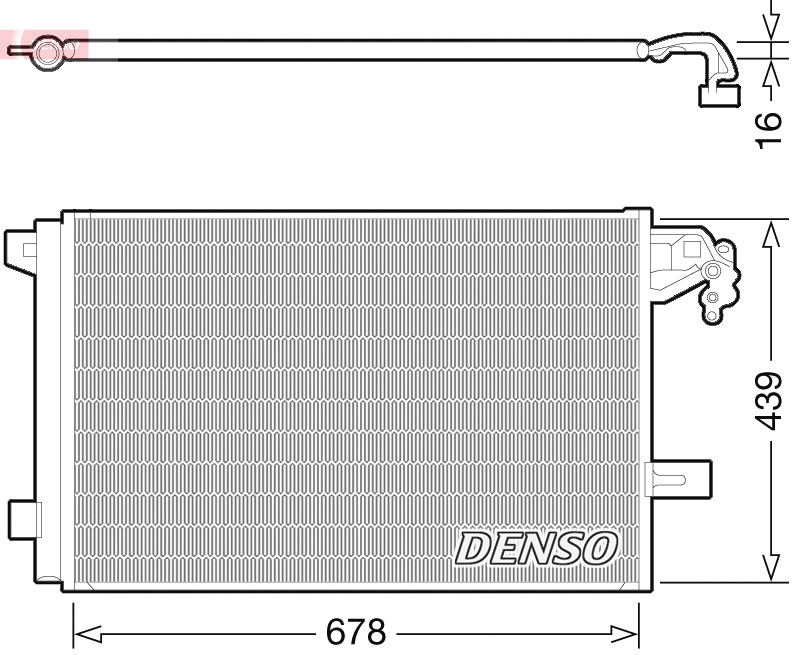 Condensator, climatizare DCN32063 DENSO