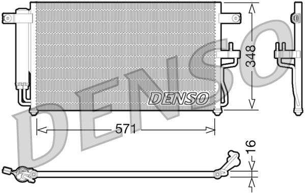 Condensator, climatizare DCN41001 DENSO