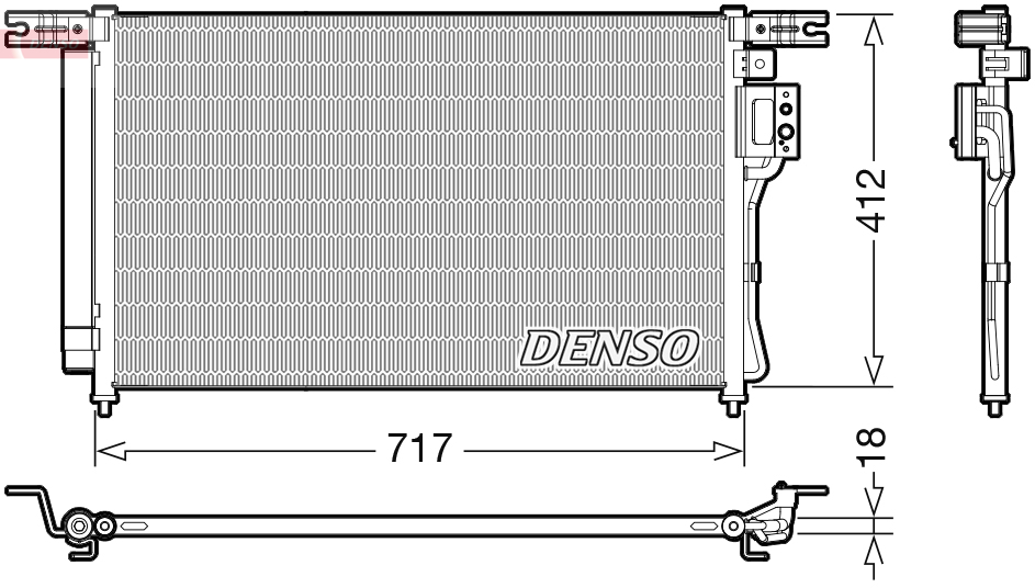 Condensator, climatizare DCN41008 DENSO
