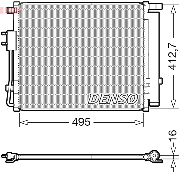 Condensator, climatizare DCN41012 DENSO