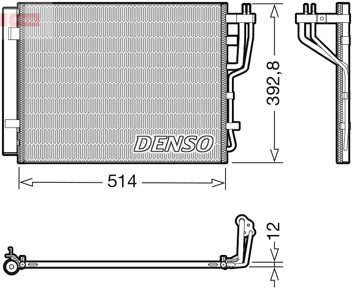 Condensator, climatizare DCN41014 DENSO