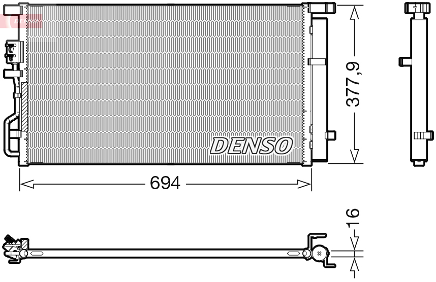 Condensator, climatizare DCN41019 DENSO