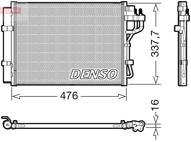 Condensator, climatizare DCN41023 DENSO