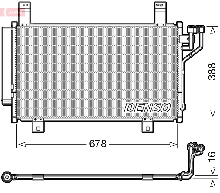 Condensator, climatizare DCN44009 DENSO