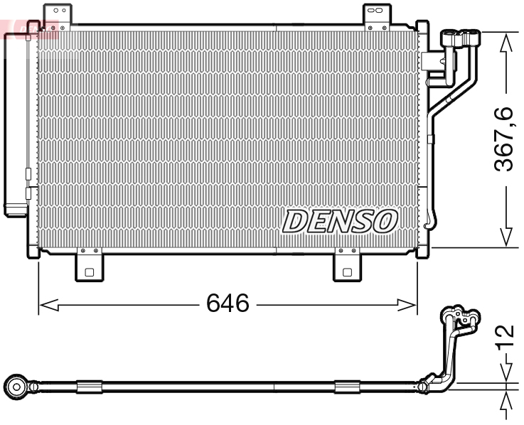 Condensator, climatizare DCN44012 DENSO