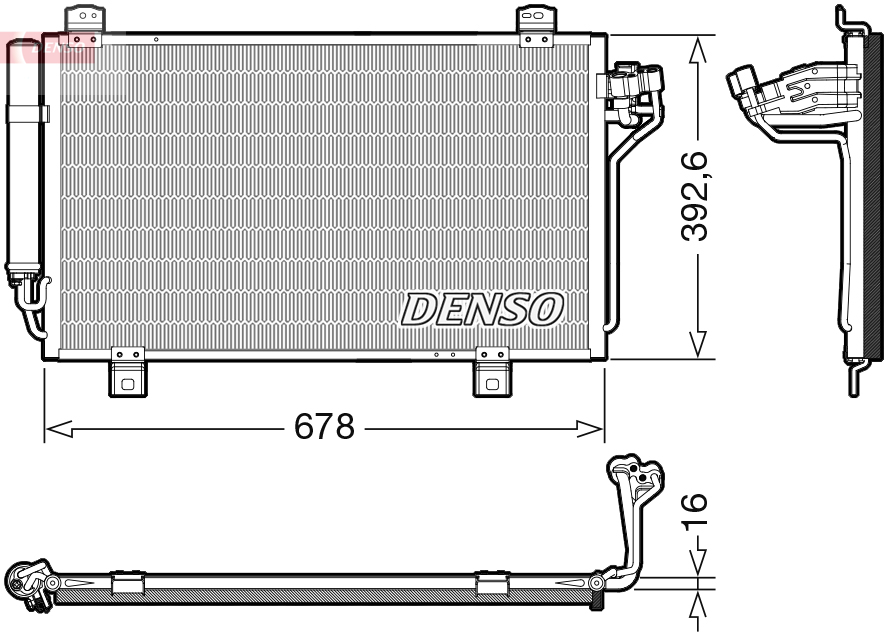 Condensator, climatizare DCN44015 DENSO