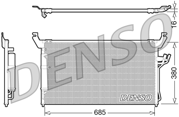 Condensator, climatizare DCN46013 DENSO