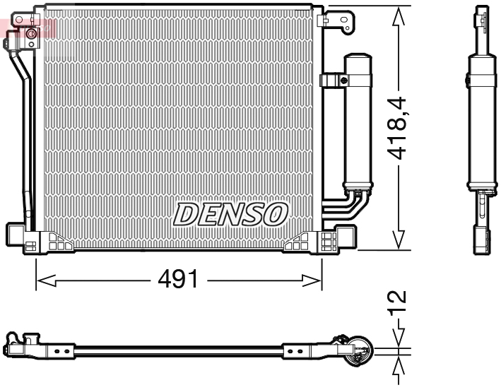 Condensator, climatizare DCN46025 DENSO