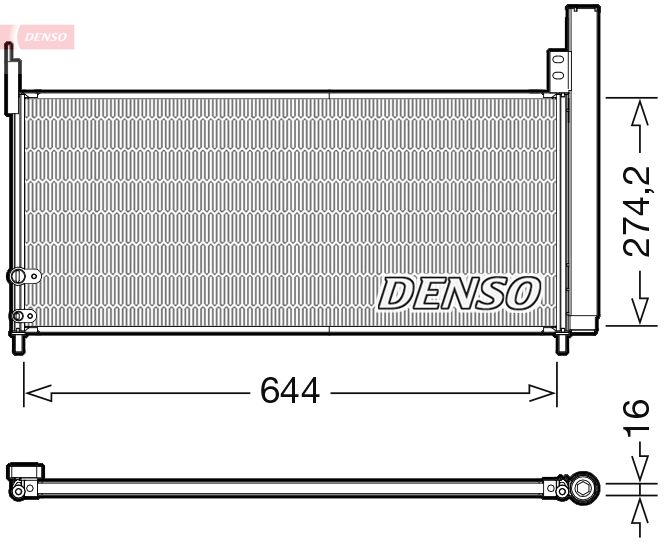 Condensator, climatizare DCN50116 DENSO