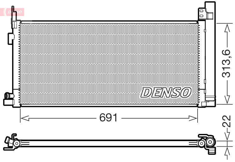 Condensator, climatizare DCN50124 DENSO