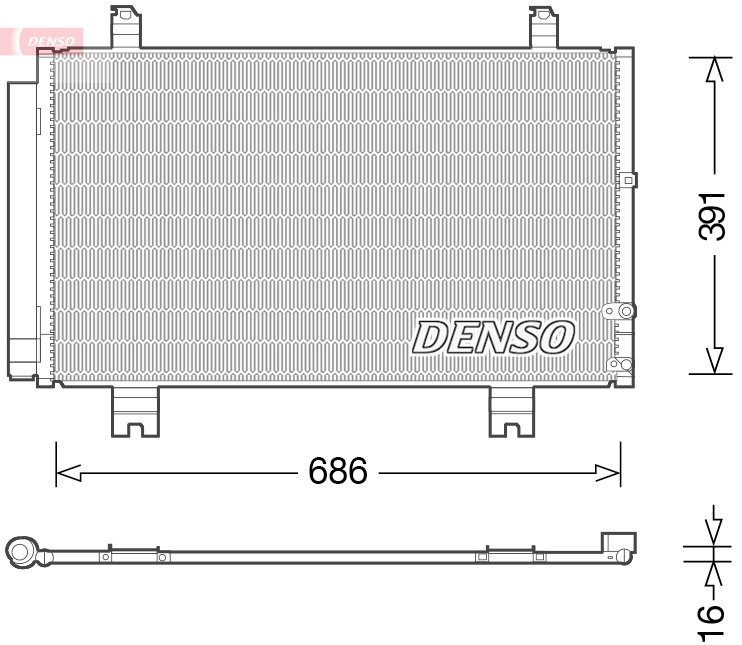 Condensator, climatizare DCN51013 DENSO