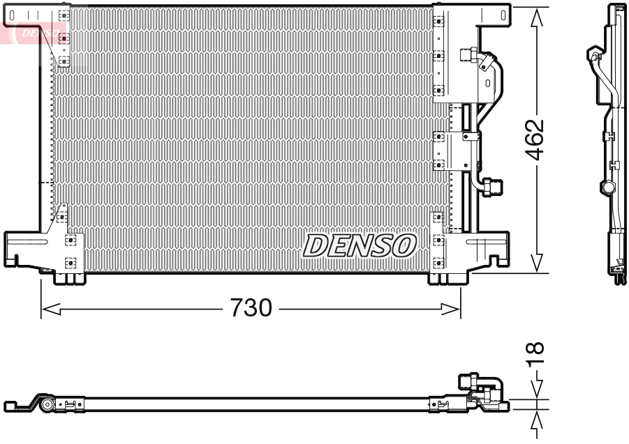 Condensator, climatizare DCN99073 DENSO