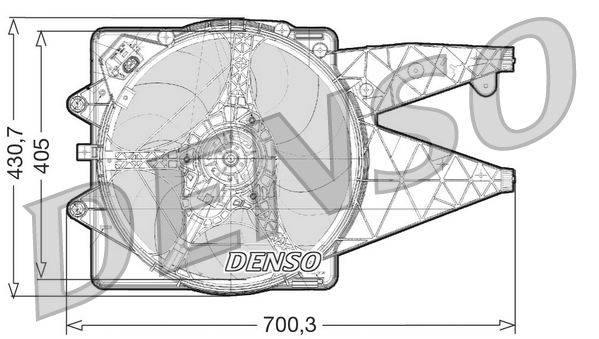 Ventilator, radiator DER01021 DENSO