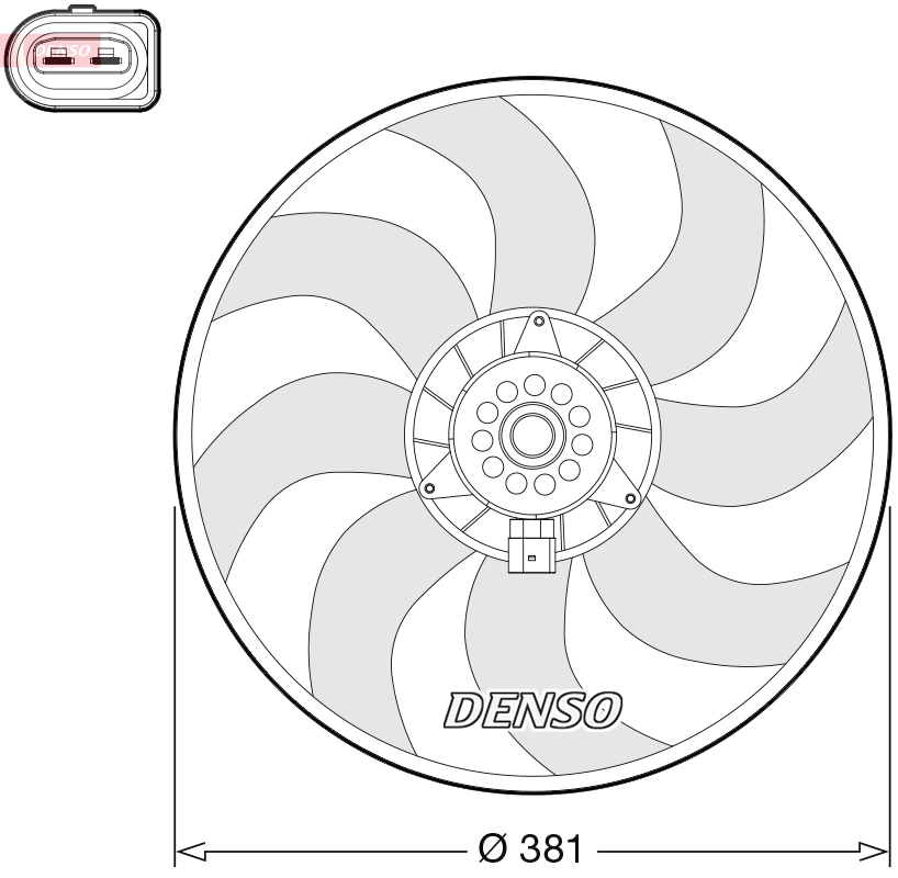 Ventilator, radiator DER02006 DENSO