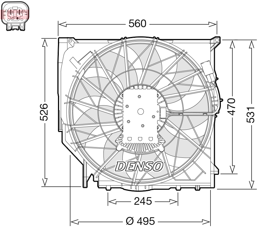 Ventilator, radiator DER05008 DENSO