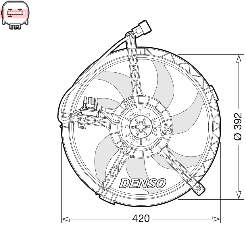 Ventilator, radiator DER05009 DENSO