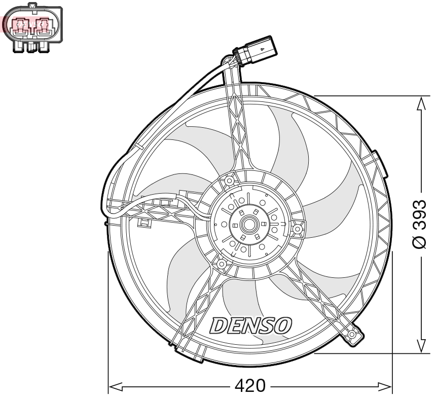 Ventilator, radiator DER05010 DENSO
