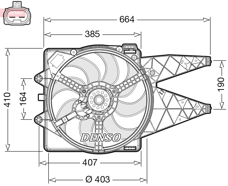 Ventilator, radiator DER09309 DENSO