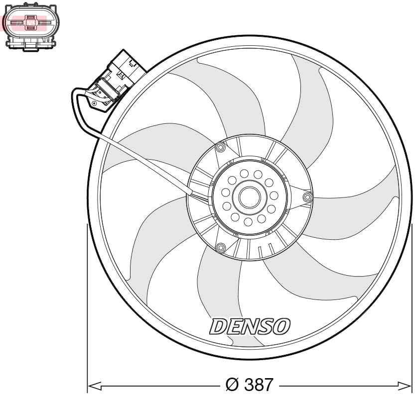 Ventilator, radiator DER20017 DENSO