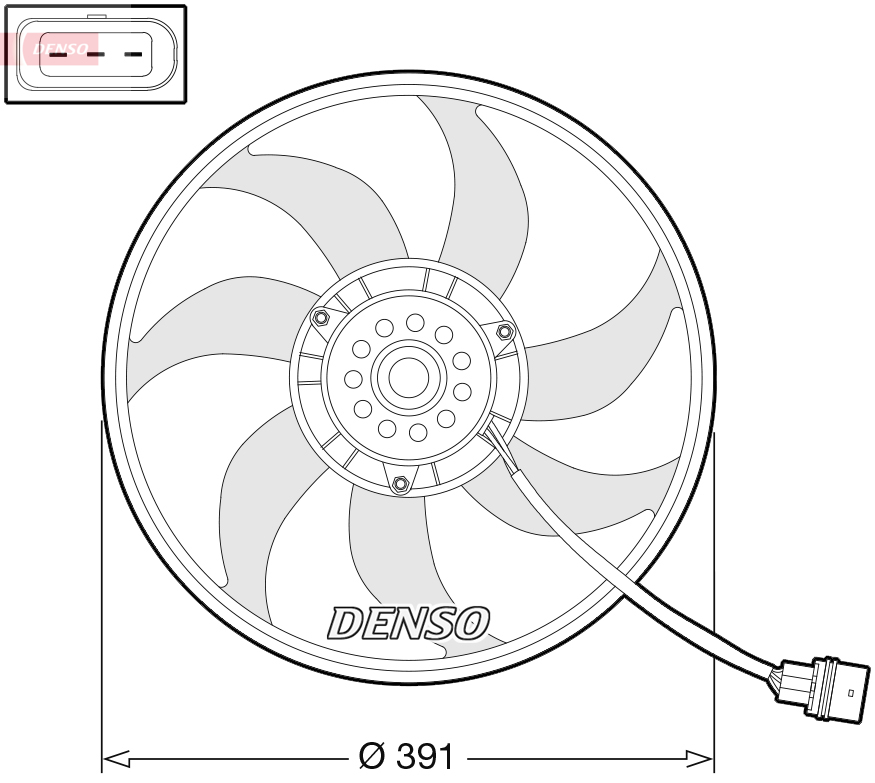 Ventilator, radiator DER32014 DENSO