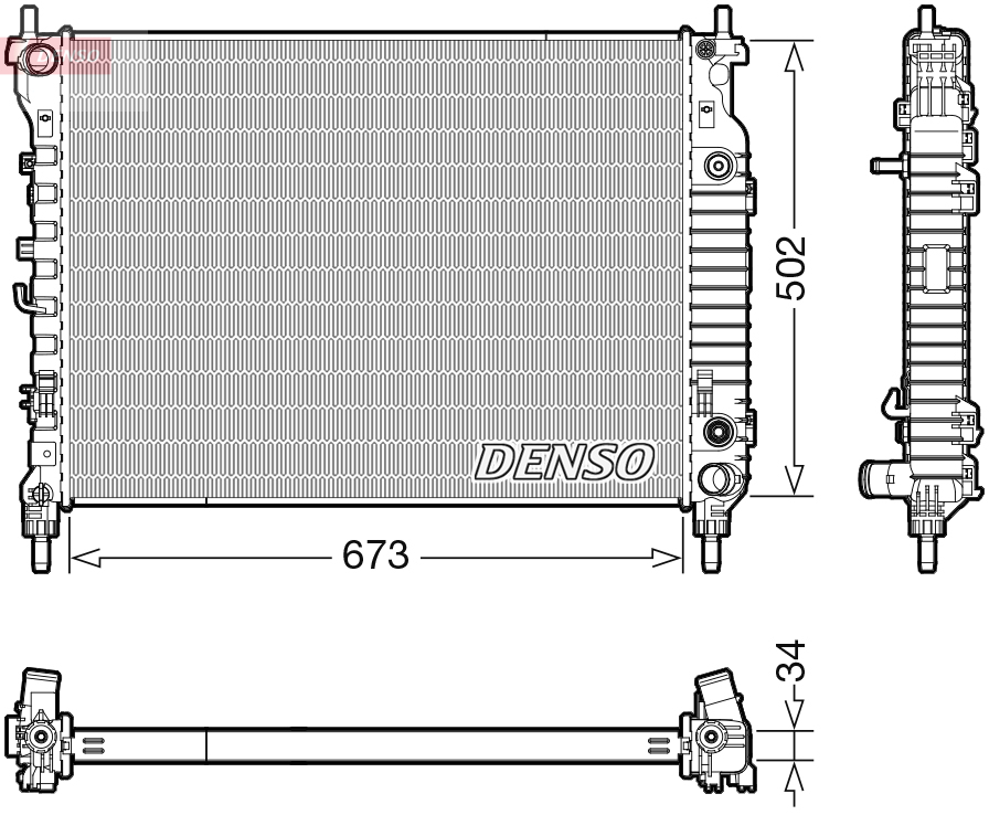 Radiator, racire motor DRM20124 DENSO