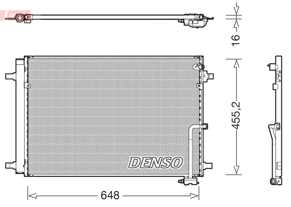 Condensator, climatizare DCN02042 DENSO