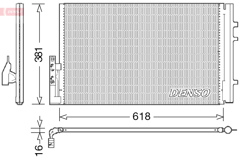 Condensator, climatizare DCN05014 DENSO