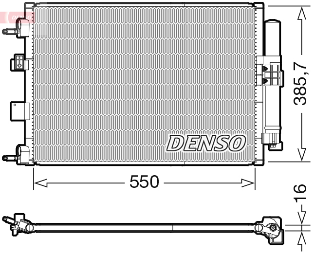 Condensator, climatizare DCN10046 DENSO