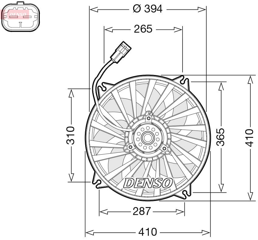 Ventilator, radiator DER07012 DENSO