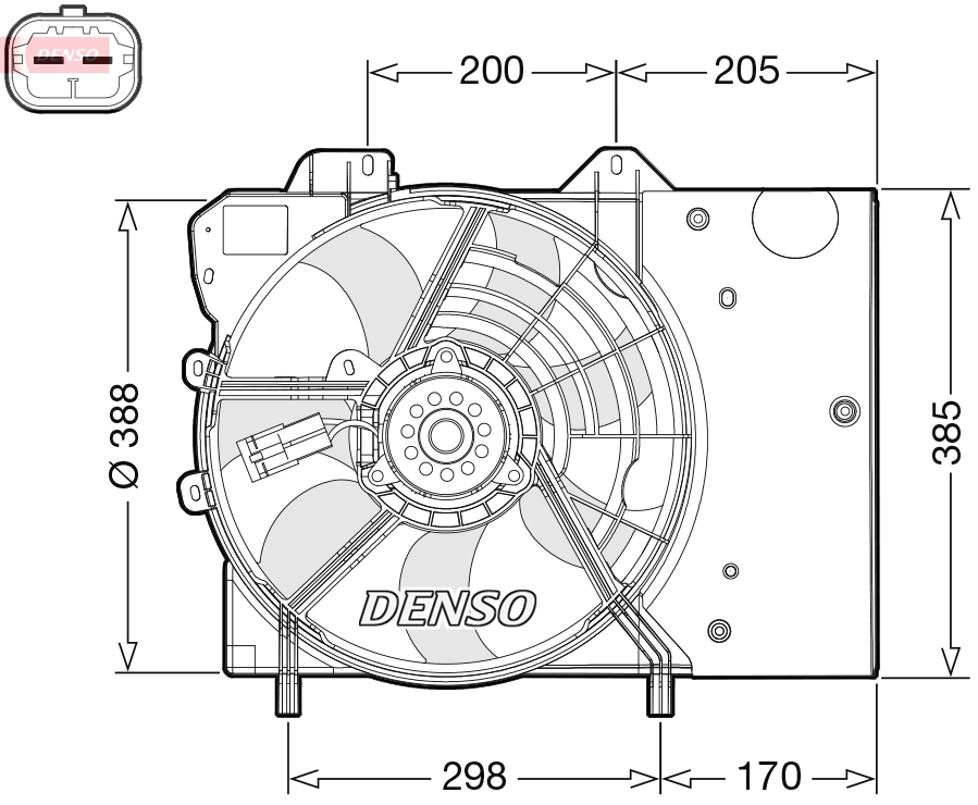 Ventilator, radiator DER21024 DENSO