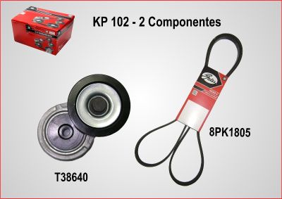 Set curea transmisie cu caneluri KP102 GATES-BR